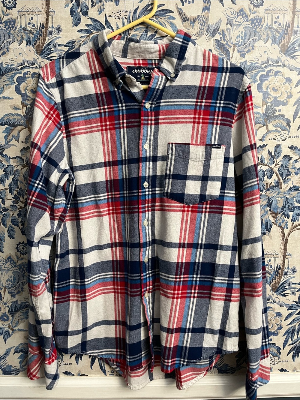 chubbies Navy, Red & White Plaid Button-Down Shirt